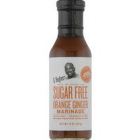 G Hughes Marinade, Sugar Free, Orange Ginger, 13 Ounce