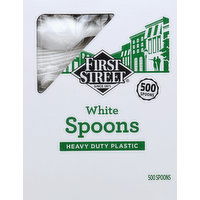 First Street Spoons, White, Heavy Duty Plastic - 500 Each