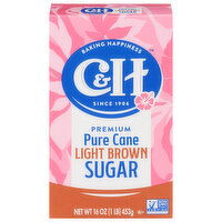 C&H C&H Premium Pure Cane Light Brown Sugar 1 lb, 16 Ounce