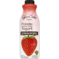 GlenOaks Yogurt, Drinkable, Lowfat, Strawberry, 32 Ounce