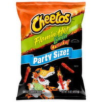 Cheetos Cheese Flavored Snacks, Flamin' Hot Limon Flavored, Crunchy, Party Size - 15 Ounce