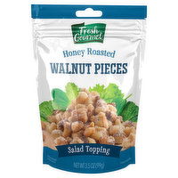 Fresh Gourmet Salad Topping, Walnut Pieces, Honey Roasted - 3.5 Ounce