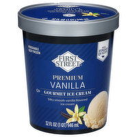 First Street Premium Vanilla Gourmet Ice Cream - 32 Fluid ounce