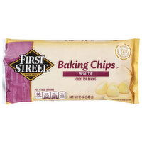 First Street Baking Chips, White - 12 Ounce