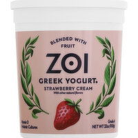 Zoi Yogurt, Greek, Strawberry Cream, Blended - 32 Ounce