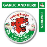 The Laughing Cow The Laughing Cow Creamy Garlic & Herb Spreadable Cheese Wedges, 8 pack (5.4 oz) - 8 Each