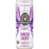 Sambazon Energy Drink, Low Calorie, Acai Berry Pomegranate - 12 Fluid ounce