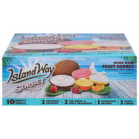 Island Way Sorbet Fruit Sorbet, Assorted, Hand Made, 10 Each