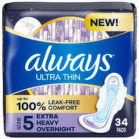 Always Ultra Thin Pads, Size 5 - 34 Each