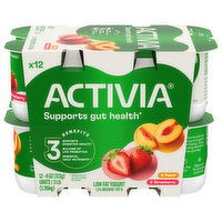 Activia Peach & Strawberry Probiotic Low Fat Yogurt - 4 Ounce