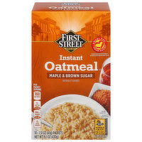 First Street Oatmeal, Instant, Maple & Brown Sugar - 10 Each