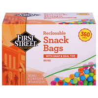 First Street Snack Bags, Reclosable - 360 Each