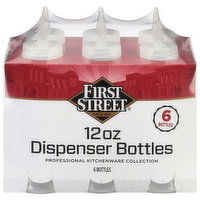 First Street Dispenser Bottles, Clear, 6 Each