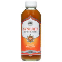 GT's Kombucha, Raw, Peach Paradise - 16 Ounce