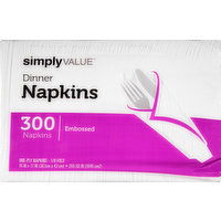 Simply Value Napkins, Dinner, One-Ply, 300 Each