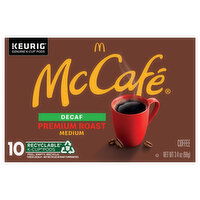 McCafe Coffee, Medium, Premium Roast, Decaf, K-Cup Pods, 10 Each