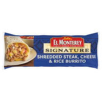 El Monterey Burrito, Shredded Steak, Cheese & Rice - 4.8 Ounce