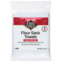 First Street Towels, Flour Sack - 3 Each