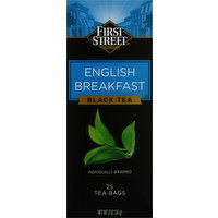 First Street Black Tea, English Breakfast, Tea Bags - 25 Each