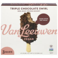 Van Leeuwen Frozen Dessert, Non-Dairy, Triple Chocolate Swirl - 3 Each