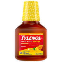 Tylenol Cold + Flu Severe, Day, Warming Honey Lemon Flavor, for Adults - 8 Fluid ounce