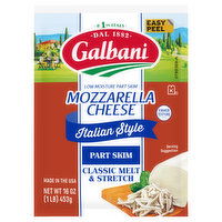 Galbani Cheese, Mozzarella, Italian Style, Part Skim - 16 Ounce