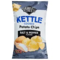 First Street Potato Chips, Salt & Pepper Flavored, Kettle Cooked, 12 Ounce