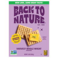 Back to Nature Crackers, Harvest Whole Wheat - 7 Ounce