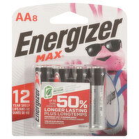 Energizer Batteries, Alkaline, AA - 8 Each