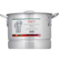 Sazon Stock Pot, with Steamer, Aluminum, 12 Quart - 1 Each