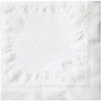 2 ply white embossed lunch napkin 6.5" folded, 300 Each