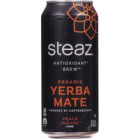 Steaz Yerba Mate, Organic, Peach Please, 16 Fluid ounce