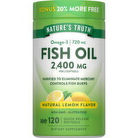 Nature's Truth Fish Oil 2,400mg (per 2) Lemon Flavor 100+20 SG - 120 Each