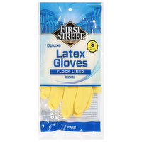 First Street Latex Gloves, Deluxe, Flock Lined, Small - 1 Each