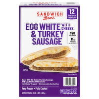 Sandwich Bros. Pita Snack Sandwiches, Egg White & Turkey Sausage with Cheese - 12 Each