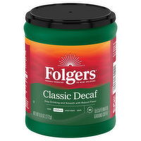 Folgers Coffee, Ground, Medium, Classic Decaf, Decaffeinated - 9.6 Ounce