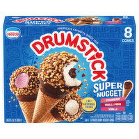 Drumstick Dairy Dessert Bars, Strawberry, Vanilla Fudge, Vanilla - 8 Each