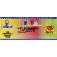 Dorval Candy Belts, Peelable, Sour Power Quattro, Multi-Flavored - 150 Each