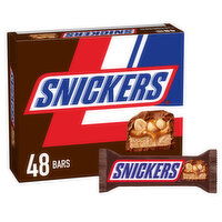 Snickers Full Size Chocolate Candy Bars, 1.86 oz Bar, 48 ct Box - 89.28 Ounce