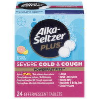 Alka-Seltzer Plus Severe Cold & Cough, Effervescent Tablets, Citrus Flavor - 24 Each