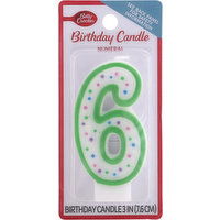 Betty Crocker Birthday Candle, Numeral 6, 3 Inch, 1 Each