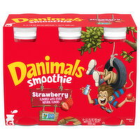 Danimals Strawberry Kids Low Fat Yogurt Smoothies - 6 Each