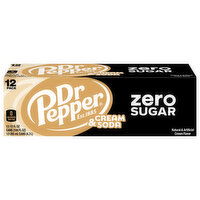 Dr Pepper Cream Soda, Zero Sugar, 12 Pack