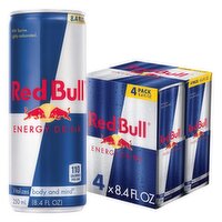 Red Bull Energy Drink, 80mg Caffeine, 8.4 fl oz - 4 Each