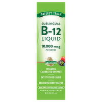 Nature's Truth Vitamin B-12, Sublingual, 1000 mcg, Liquid, Delicious Berry Flavor - 2 Fluid ounce