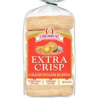 Oroweat Extra Crisp Plain English Muffins, 6 count, 12.5 oz