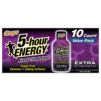 5-Hour Energy Energy Shot, Extra Strength, Grape, Value Pack - 10 Each