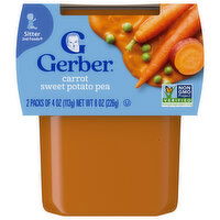 Gerber Carrot Sweet Potato Pea, Sitter 2nd Foods, 2 Each