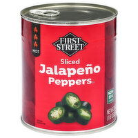 First Street Sliced Hot Jalapeno Peppers - 28 Ounce