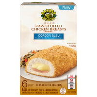 Barber Foods Chicken Breasts, with Rib Meat, Raw, Stuffed, Breaded, Cordon Bleu, 30 Ounce